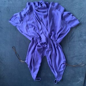 WORN ONCE blue tank top with ruffle romper